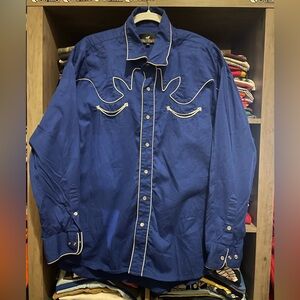 Men's Blue Western Shirt